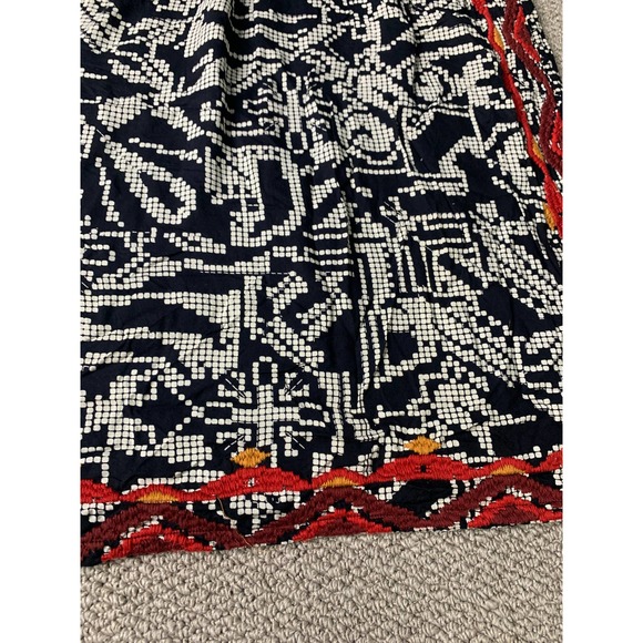 Anthropologie Floreat Womens Dress XS Black Geometric Beaded Fringe Abelia Boho - Picture 4 of 14